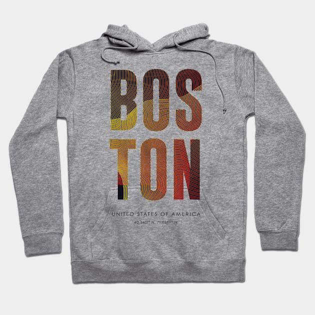 Boston City typography Hoodie by StudioGrafiikka